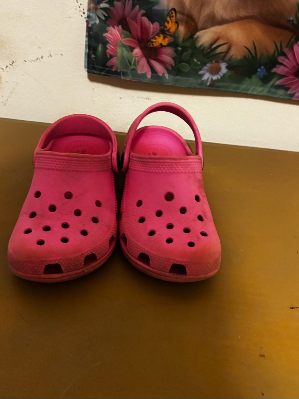 CROCS Kids Bright Pink Classic Clog Sandals C10